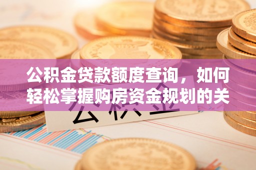 中和公积金贷款额度查询，如何轻松掌握购房资金规划的关键