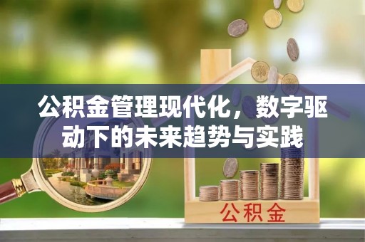 中和公积金管理现代化，数字驱动下的未来趋势与实践