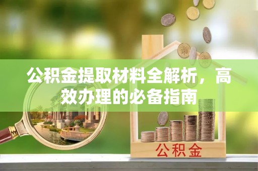 中和公积金提取材料全解析，高效办理的必备指南
