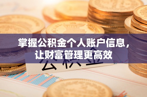 中和掌握公积金个人账户信息，让财富管理更高效