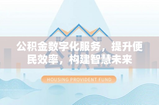中和公积金数字化服务，提升便民效率，构建智慧未来
