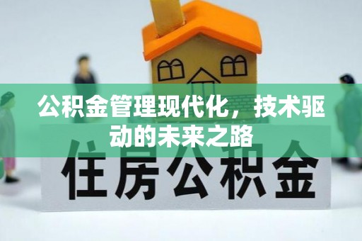 中和公积金管理现代化，技术驱动的未来之路